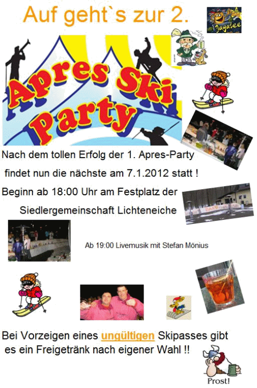 Einladung zur 2.te Apre Ski Party